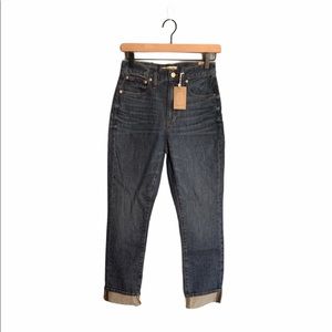 Madewell High Rise Slim Boyjean Jeans Size 24 NWT Rolled Hem